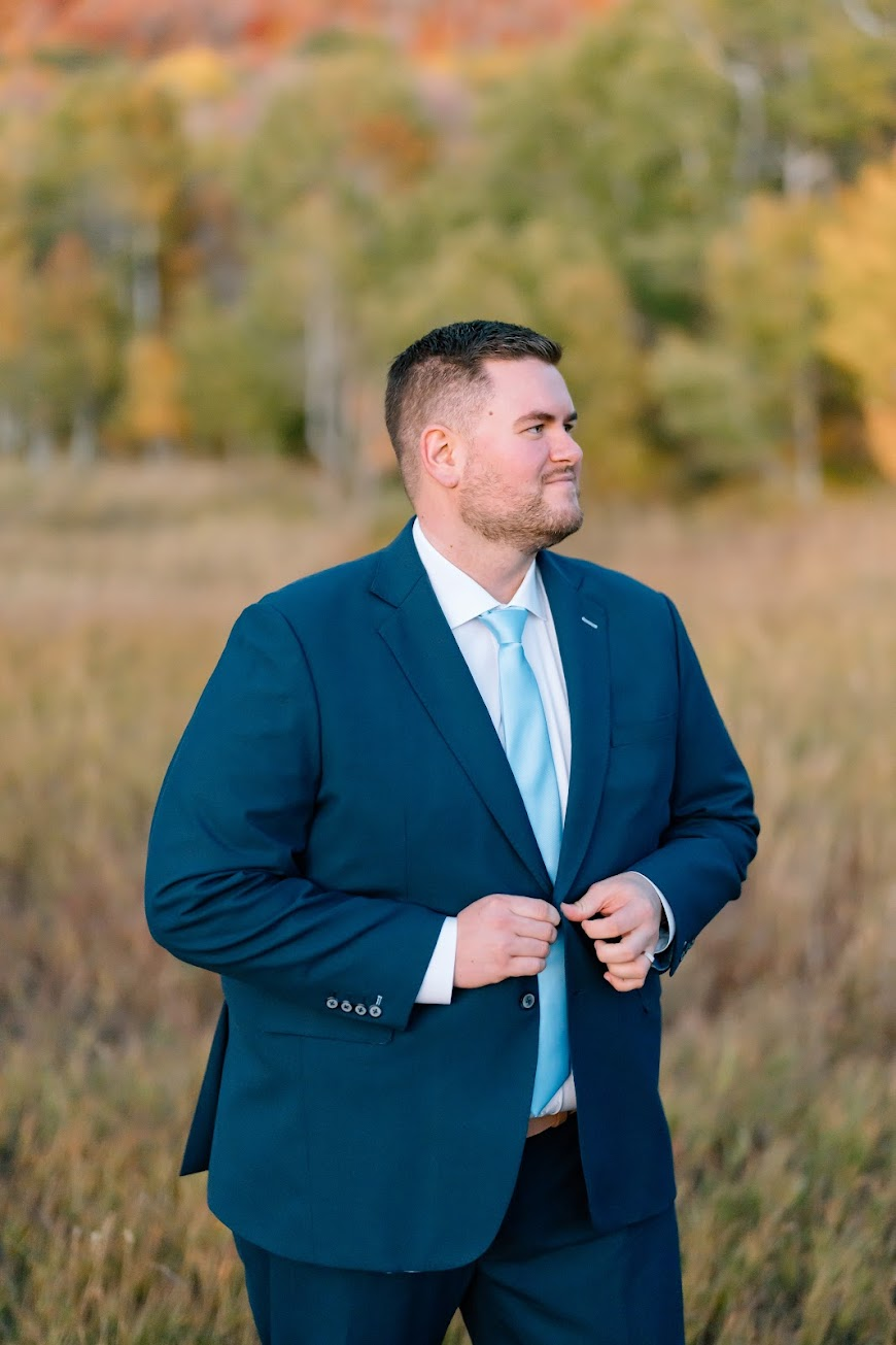 Groomsmen in custom coordinated suits tailored by esatto Custom Clothing in Davis County, Utah